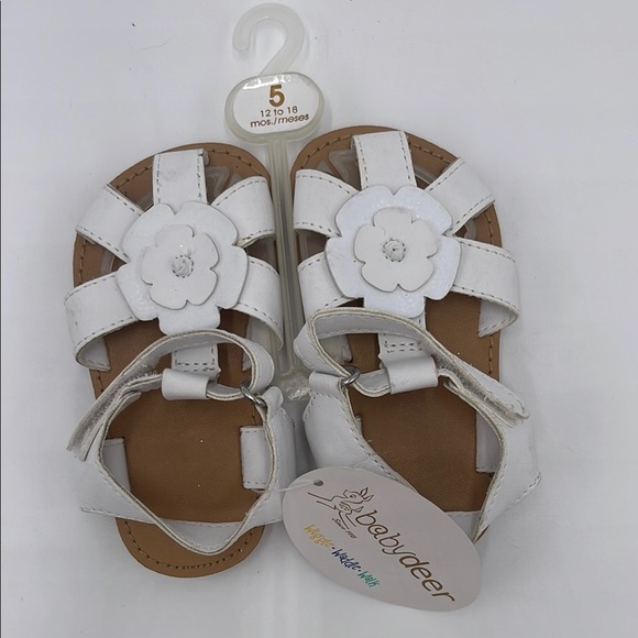 NWT Baby Deer White Sandals – Toddler Size 5 - Picture 1 of 8